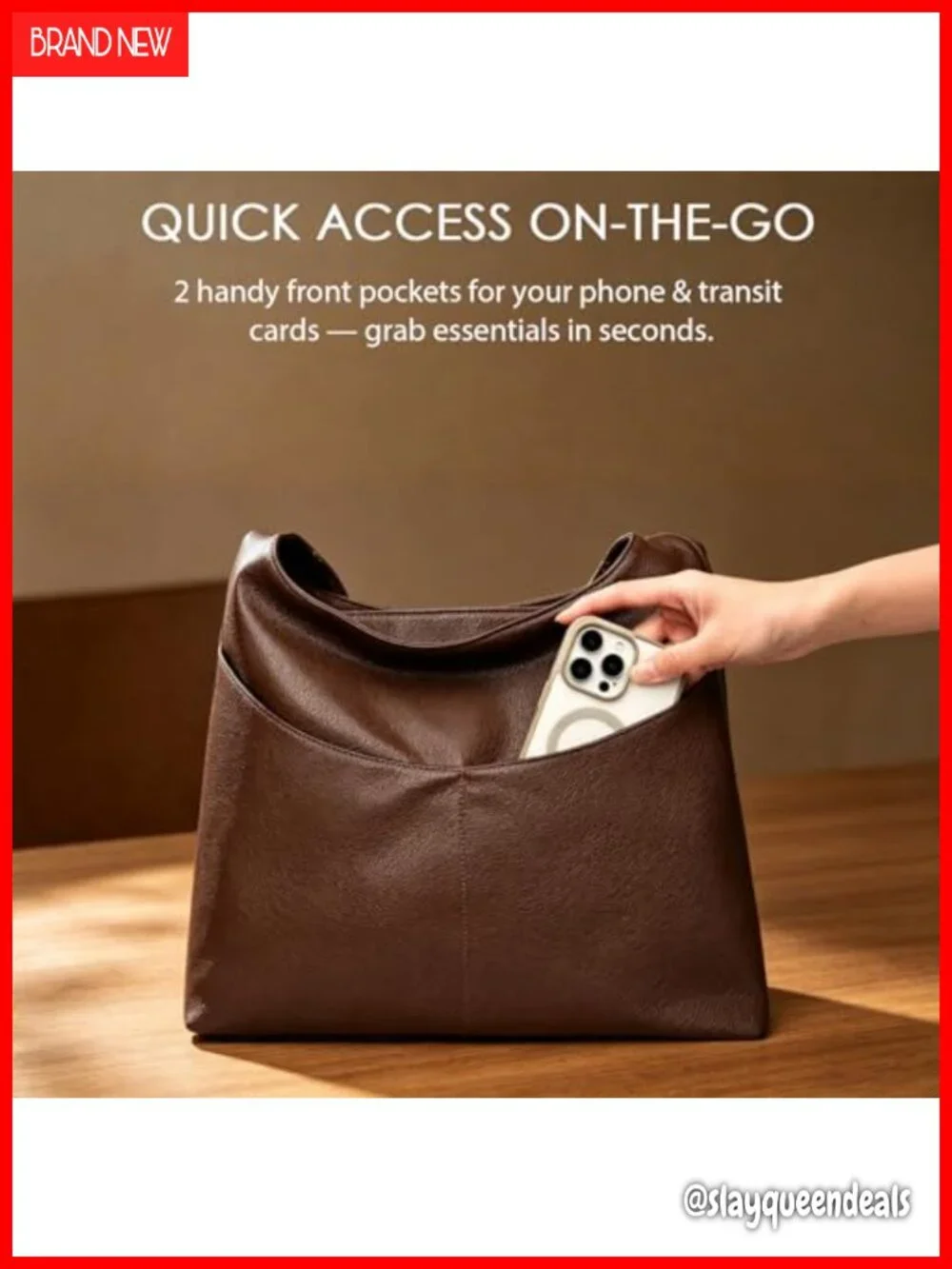 Vegan Leather Hobo Bag Women Large Slouchy Shoulder Tote with Zipper Multi